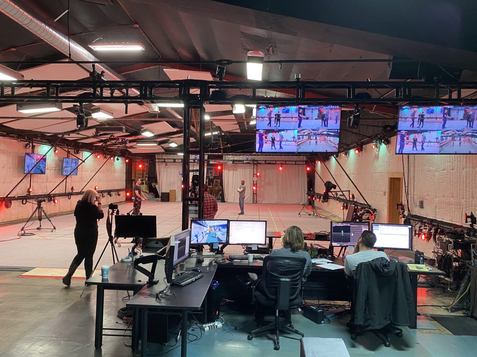 The Rogue Initiative team at work on a motion capture stage